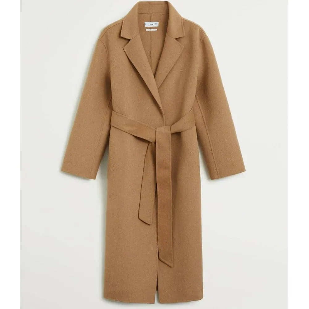 Mango Wool Blend Belted Coat Bloggers Fav New - Picture 16 of 16
